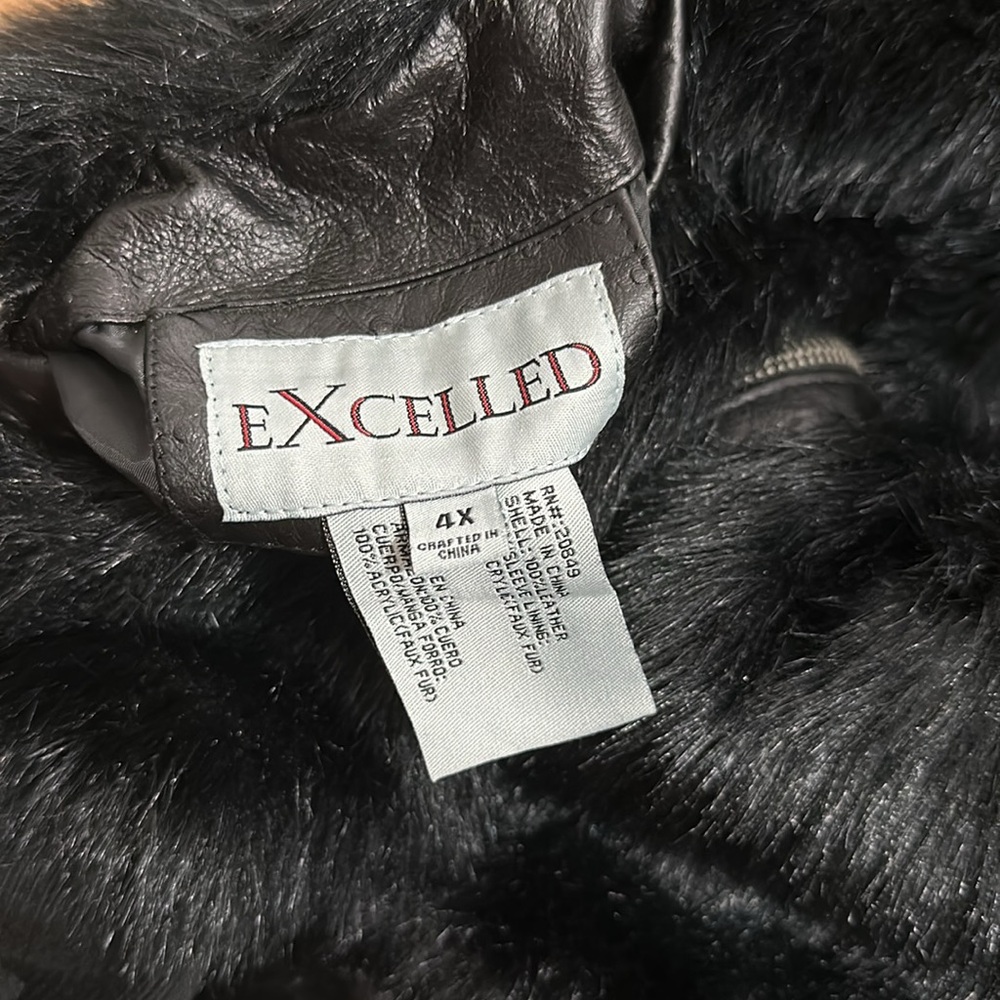 Excelled Leather Reversible Faux Fur & Leather Coat size 4X - Picture 7 of 15